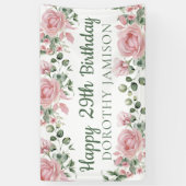 Aangepaste gelukkige 29e verjaardag bloem spandoek (Verticaal)