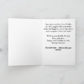 Aangepaste gelukkige 2e verjaardag gefeliciteerd,  kaart (Binnen)