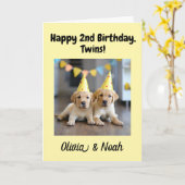 Aangepaste gelukkige 2e verjaardag gefeliciteerd,  kaart (Gele Bloem)