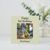 Aangepaste gelukkige 3e verjaardag gefeliciteerd,  kaart (Staand voorkant)