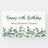 Aangepaste Gelukkige 60e Verjaardag Groen Spandoek (Horizontaal)