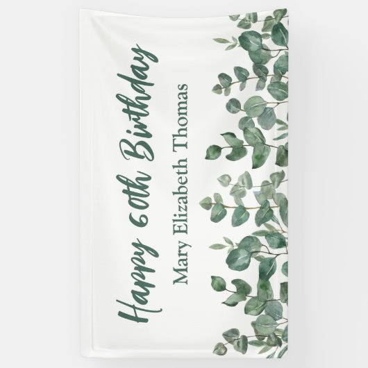 Aangepaste Gelukkige 60e Verjaardag Groen Spandoek (Verticaal)