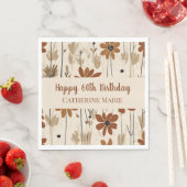 Aangepaste Gelukkige 60e Verjaardag Moderne Gouden Servet (Insitu)