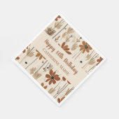 Aangepaste Gelukkige 60e Verjaardag Moderne Gouden Servet (Hoek)