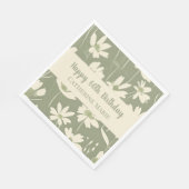 Aangepaste Gelukkige 60e Verjaardag Moderne Groene Servet (Hoek)