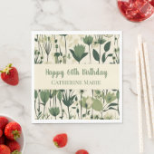 Aangepaste Gelukkige 60e Verjaardag Moderne Groene Servet (Insitu)