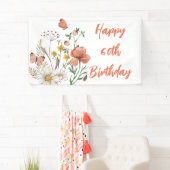 Aangepaste Gelukkige 60e Verjaardag Wildbloemen Spandoek (Insitu)