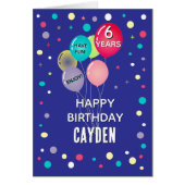 Aangepaste Gelukkige 6e Verjaardag elke kind kaart (Voorkant)