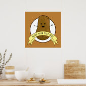 Aangepaste Gelukkige Aardappel Poster (Keuken)