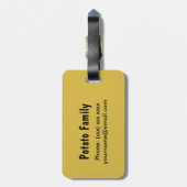 Aangepaste Gelukkige Bruine Aardappel Bagagelabel (Achterkant verticaal)