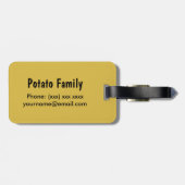 Aangepaste Gelukkige Bruine Aardappel Bagagelabel (Achterkant horizontaal)