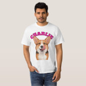 Aangepaste gelukkige Corgi tong uit vector kunst T-shirt (Voorkant volledig)