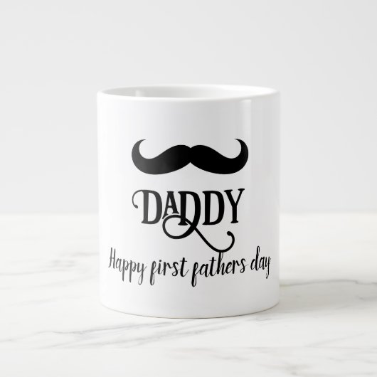 aangepaste Gelukkige eerste Vaderdag  Grote Koffiekop (Voorkant)