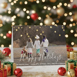 Aangepaste GELUKKIGE FEESTDAGEN Gouden confetti |  Kaart<br><div class="desc">Mooie moderne fotoseizoen groet,  Kerstmis,  Chanoeka,  Happy Holidays wenskaarten.  Makkelijk te bewerken kaarten - voeg eenvoudig uw familiefoto en uw tekst toe.  Optie om binnenin een bericht te plaatsen of te verwijderen om uw handgeschreven notities toe te voegen. Nep gouden confetti folie.</div>