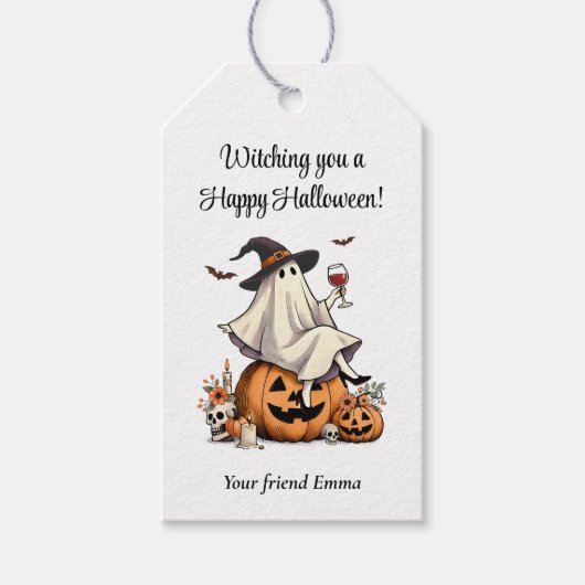 Aangepaste gelukkige Halloween heks gunst Cadeaulabel (Voorkant)