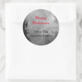 Aangepaste gelukkige Halloween volle maan en raaf Ronde Sticker (Tas)