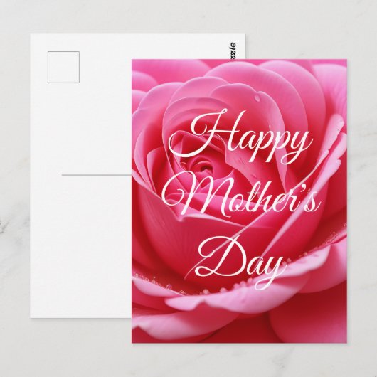 Aangepaste gelukkige Moederdag Roos Bloem Briefkaart (Voorkant / Achterkant)