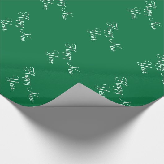 Aangepaste, gelukkige nieuwjaars Dartmouth Green-a Cadeaupapier (Hoek)