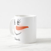 Aangepaste gelukkige sneeuwpop gezicht vrolijk ker koffiemok (Voorkant links)