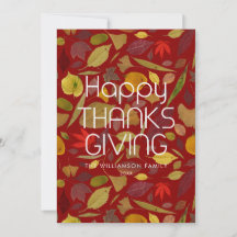 Aangepaste gelukkige Thanksgiving met herfstblader