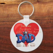 Aangepaste Gelukkige Vaderdag Papa Hart Sleutelhanger (Voorkant)