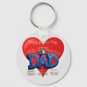 Aangepaste Gelukkige Vaderdag Papa Hart Sleutelhanger