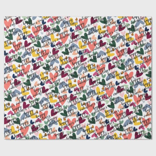 Aangepaste, gelukkige Valentijns ik hou van je har Cadeaupapier (Vlak)