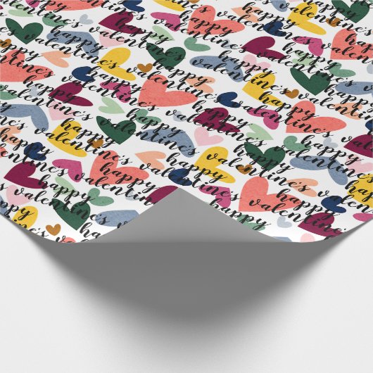 Aangepaste, gelukkige Valentijns ik hou van je har Cadeaupapier (Hoek)