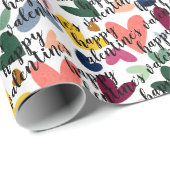 Aangepaste, gelukkige Valentijns ik hou van je har Cadeaupapier (Rol Hoek)