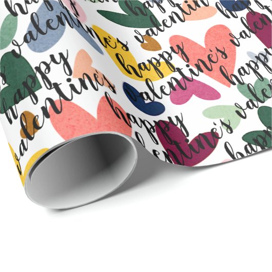 Aangepaste, gelukkige Valentijns ik hou van je har Cadeaupapier (Rol Hoek)