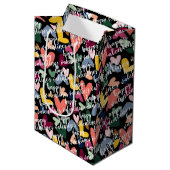 Aangepaste, gelukkige Valentijns ik hou van je har Medium Cadeauzakje (Voorkant Gekanteld)