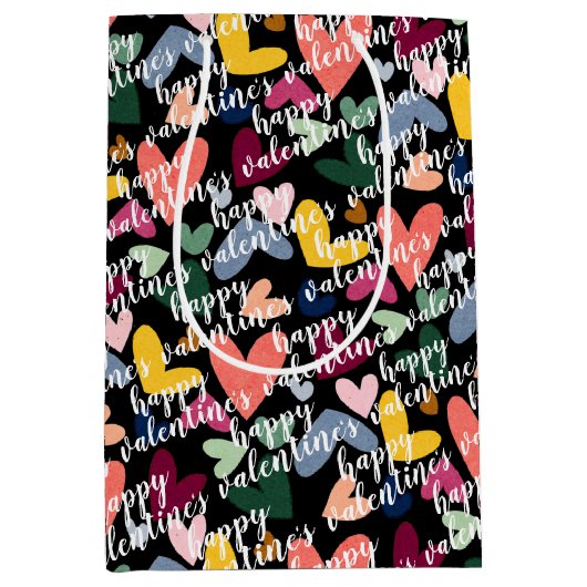 Aangepaste, gelukkige Valentijns ik hou van je har Medium Cadeauzakje (Voorkant)