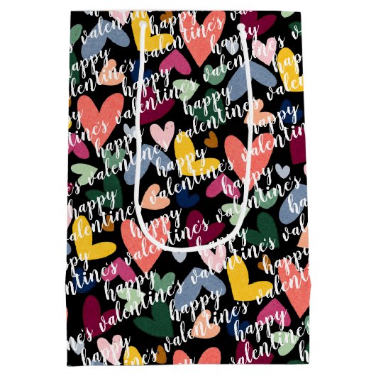 Aangepaste, gelukkige Valentijns ik hou van je har Medium Cadeauzakje (Achterkant)