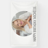 Aangepaste gelukkige verjaardag foto naam spandoek (Verticaal)
