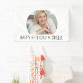 Aangepaste gelukkige Verjaardag Fotonaam Spandoek (Insitu)