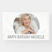 Aangepaste gelukkige Verjaardag Fotonaam Spandoek (Horizontaal)