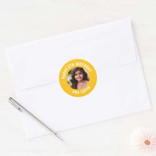 Aangepaste gelukkige verjaardag Gepersonaliseerde  Ronde Sticker (Envelop)
