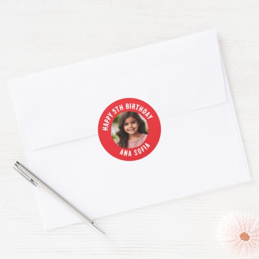 Aangepaste gelukkige verjaardag Gepersonaliseerde  Ronde Sticker (Envelop)