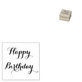 Aangepaste Gelukkige Verjaardag Groet Elegant Scri Rubberstempel (Gestempeld)