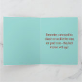 Aangepaste Gelukkige Verjaardag Klassieke Auto Ver Kaart (Binnen)