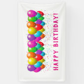 Aangepaste gelukkige verjaardag met ballonnen spandoek (Verticaal)