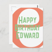 aangepaste gelukkige verjaardag sjabloon met naam briefkaart (Voorkant / Achterkant)