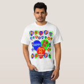 Aangepaste, gelukkige verjaardagsballonnen t-shirt (Voorkant volledig)