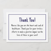 Aangepaste Gelukkige Verpleegkundigen Week Verplee Bedankkaart (Achterkant)
