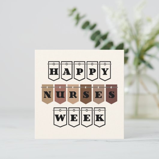Aangepaste Gelukkige Verpleegkundigen Week Verplee Bedankkaart (Staand voorkant)