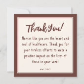 Aangepaste Gelukkige Verpleegkundigen Week Verplee Bedankkaart (Achterkant)