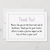 Aangepaste Gelukkige Verpleegkundigen Week Verplee Bedankkaart (Achterkant)