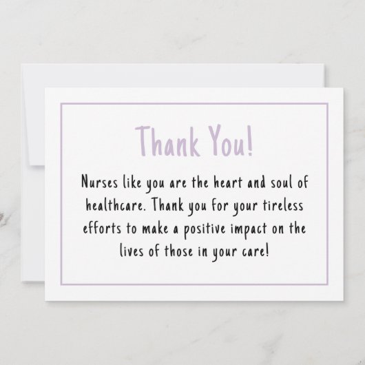 Aangepaste Gelukkige Verpleegkundigen Week Verplee Bedankkaart (Achterkant)