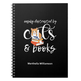 Aangepaste GEMAKKELIJK AFGELEID DOOR KATTEN EN BOE Notitieboek