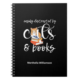Aangepaste GEMAKKELIJK AFGELEID DOOR KATTEN EN BOE Notitieboek